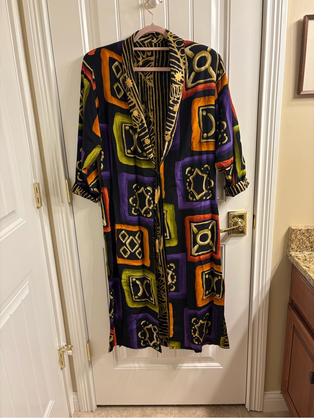 Dorothy Schoelen Vintage Platinum Designs Duster Long Jacket Size L/XL SMOKE